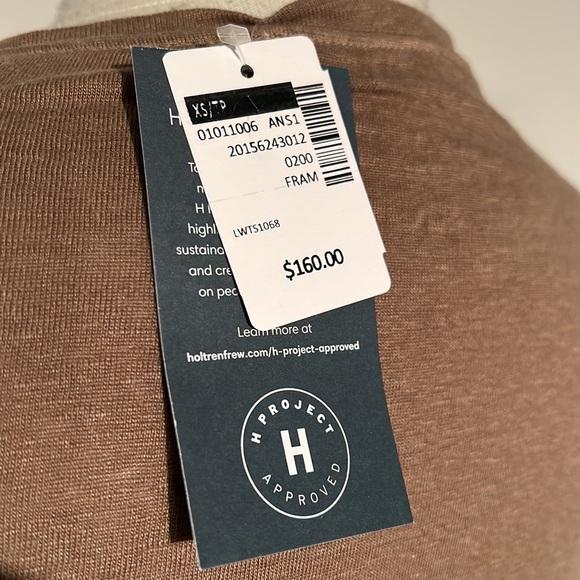 Frame XS linen t shirt with distressed edging - Picture 4 of 6